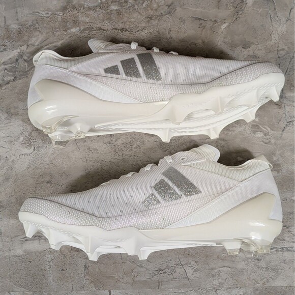 Adidas Adizero Electric Men\'s 11.5 White Metallic Silver Football Cleats IE4374 main image 8